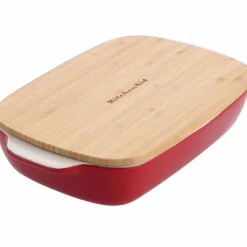 Ugnsform med lock 31x18,5x6 cm, creme