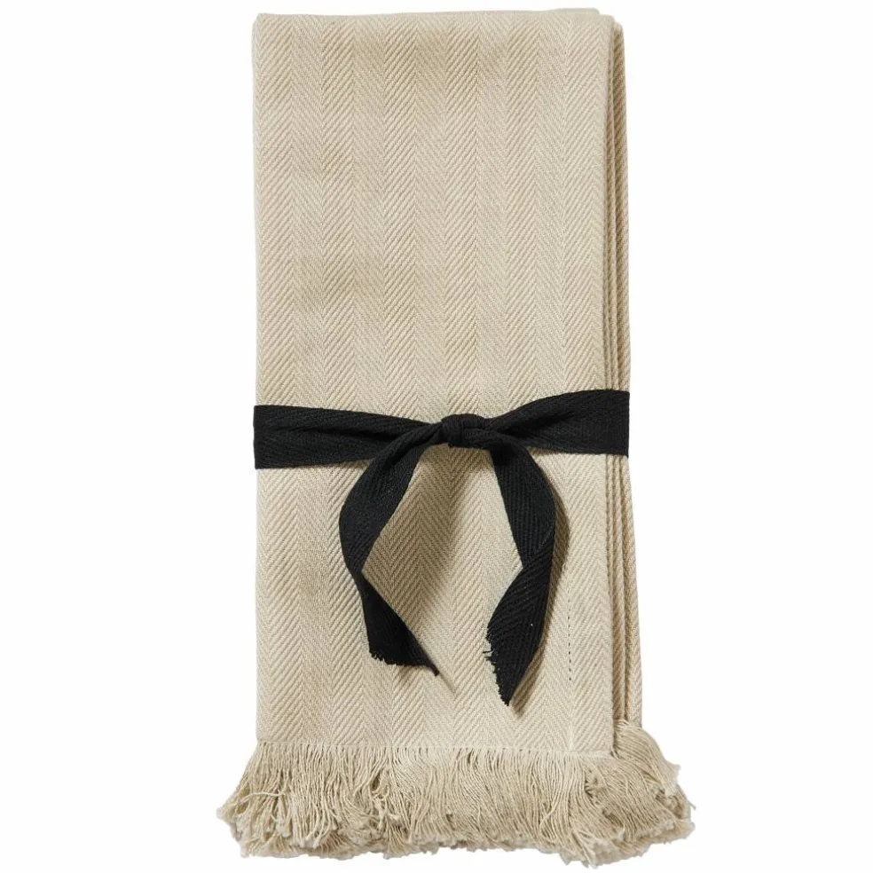 Umami tygservett 2-pack, brun/svart