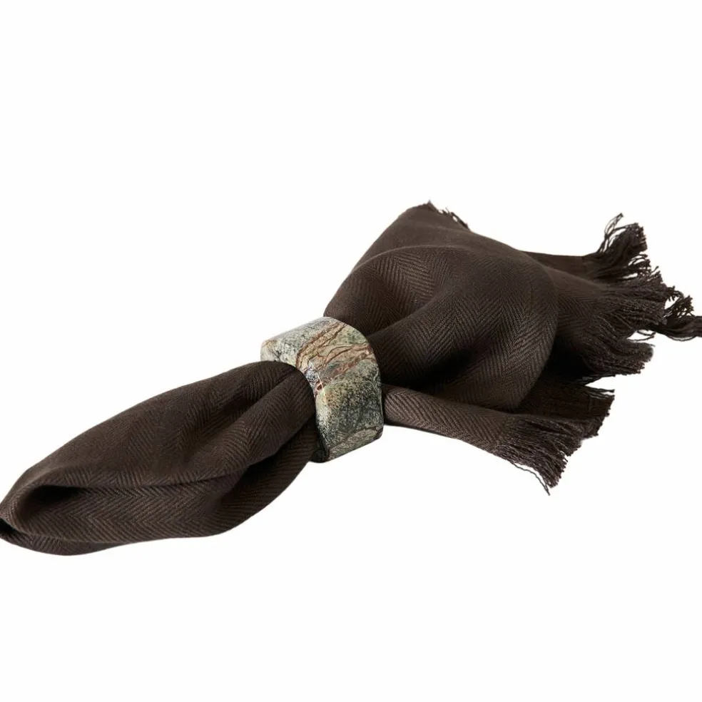 Umami tygservett 2-pack, brun/svart