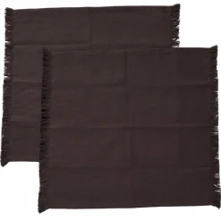 Umami tygservett 2-pack, brun/svart