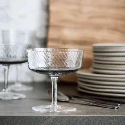 Unique Swirl champagneglas 25 cl, grå