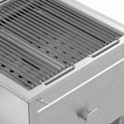Utekökspaket C: kolgrill + 2 sidobord + diskho, rostfritt stål