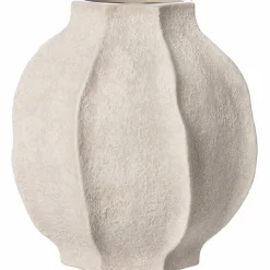 Vas stengods 18 cm, naturvit