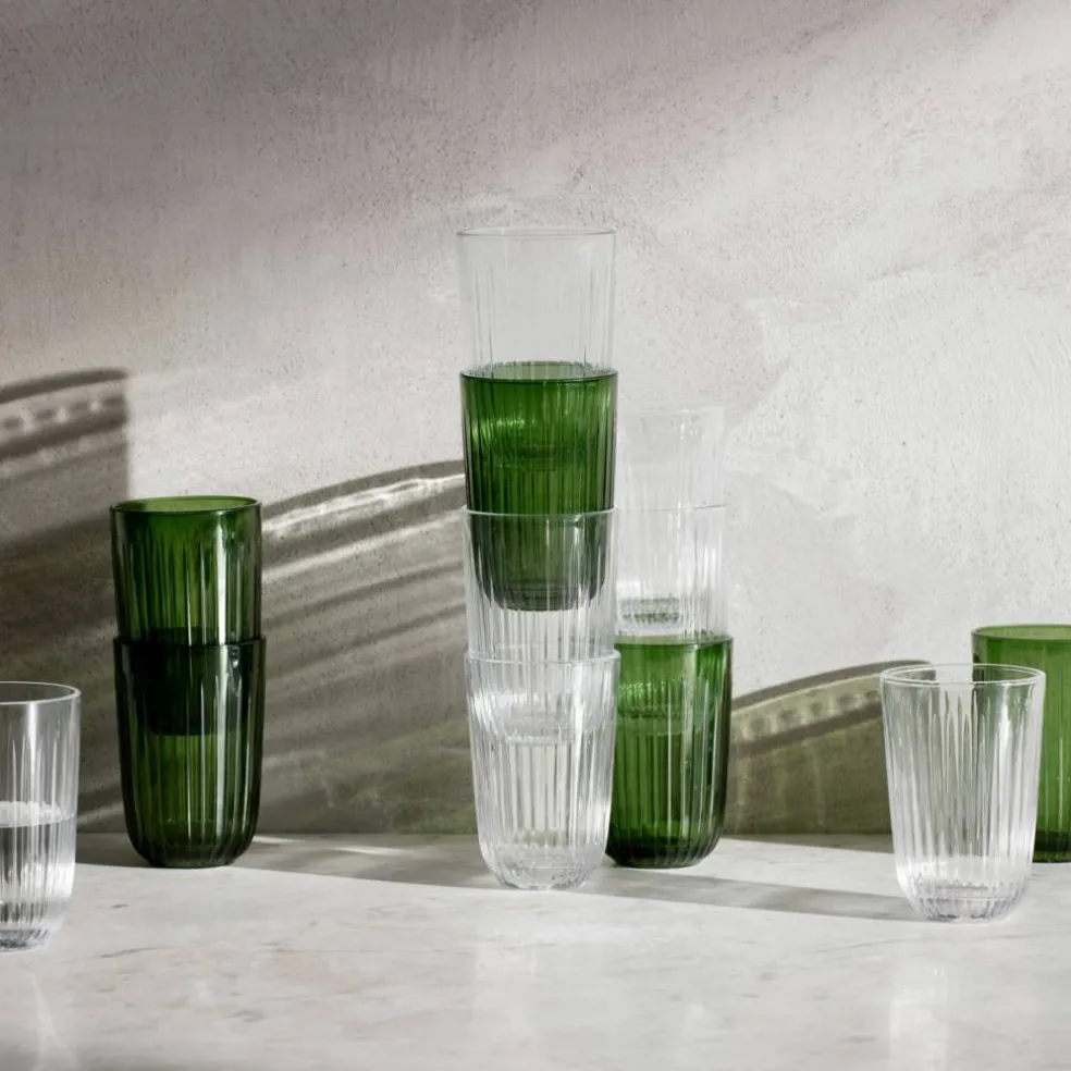 Vattenglas, 37 cl, Ø 8 cm, 4 st, grön