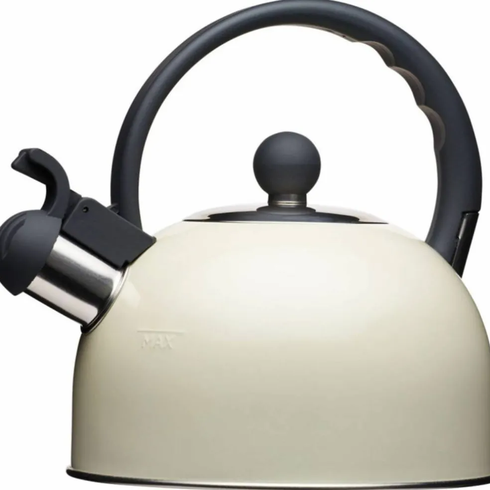 Vattenkittel med vissla 1,4 liter Beige