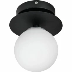 Vägglampa / plafond Art Deco 24 cm, svart/vit