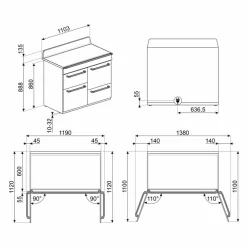Victoria TR4110IGR2 induktionsspis 110 cm, slate grey