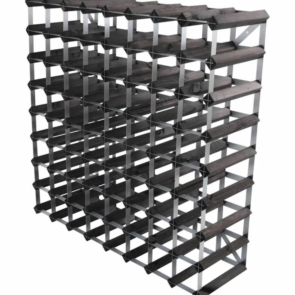 Vinställ Påbyggnadsbart 15 Flaskor Black Ash