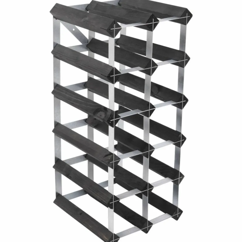 Vinställ Påbyggnadsbart 15 Flaskor Black Ash