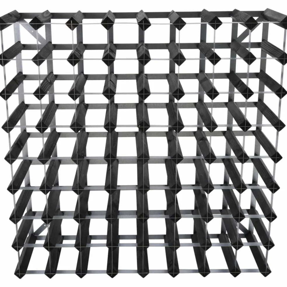 Vinställ Påbyggnadsbart 12 Flaskor Black Ash