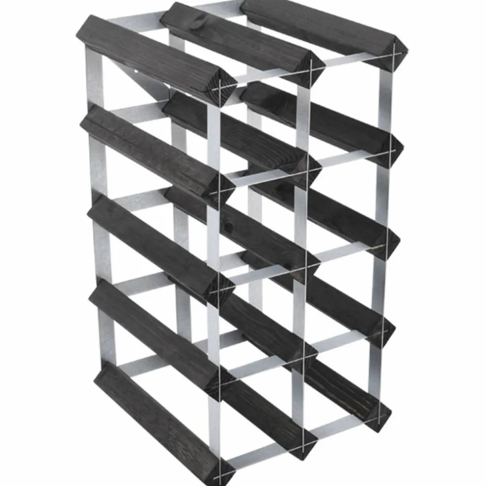 Vinställ Påbyggnadsbart 12 Flaskor Black Ash