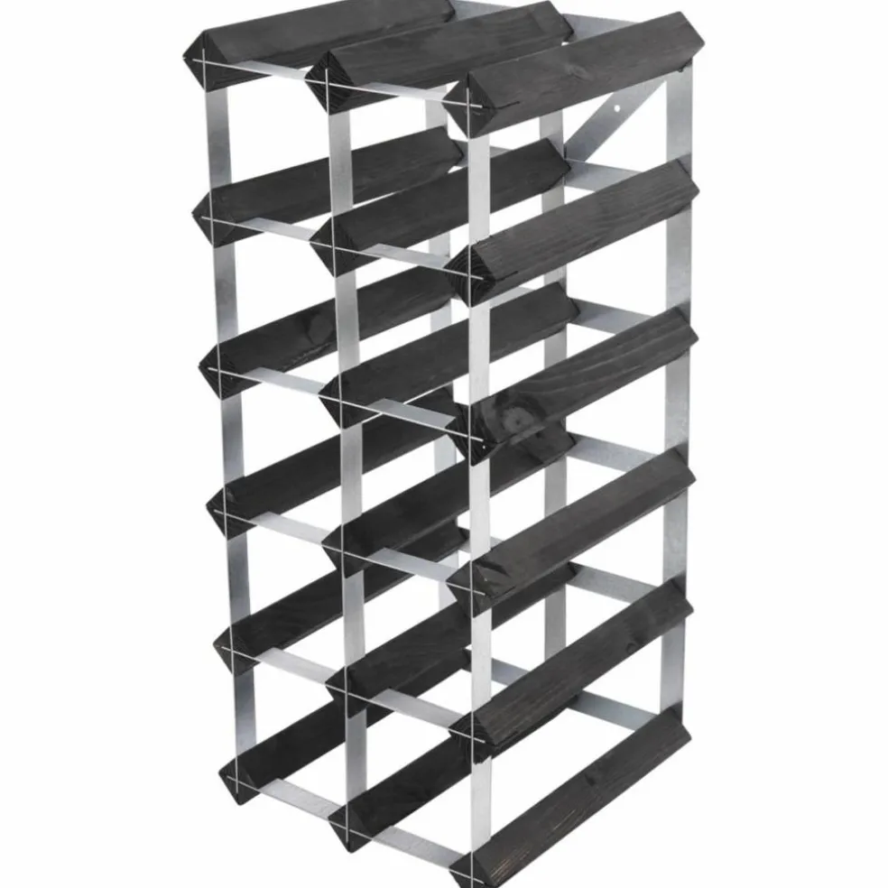 Vinställ Påbyggnadsbart 12 Flaskor Black Ash