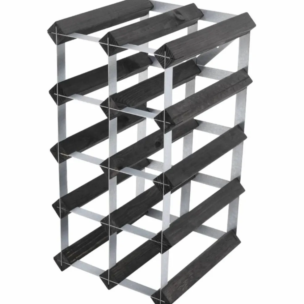 Vinställ Påbyggnadsbart 12 Flaskor Black Ash