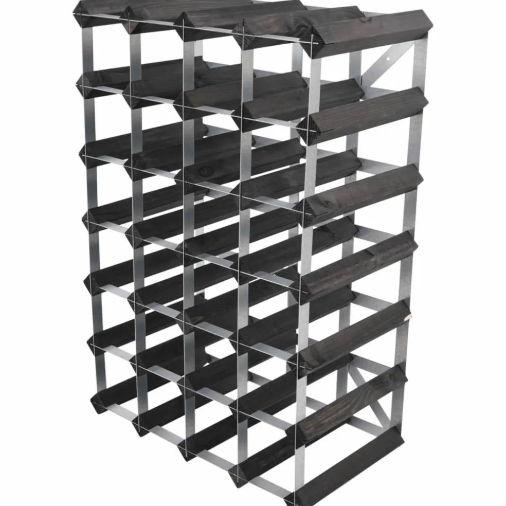 Vinställ Påbyggnadsbart 30 Flaskor Black Ash