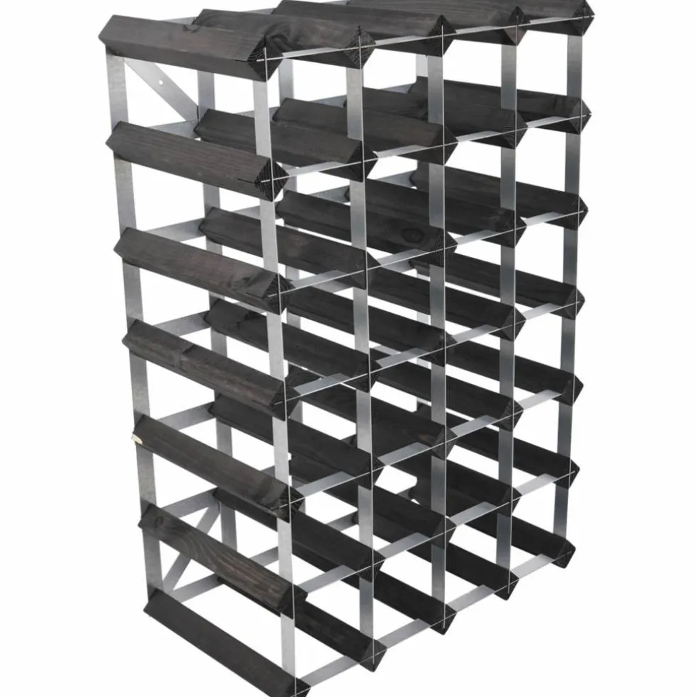 Vinställ Påbyggnadsbart 30 Flaskor Black Ash