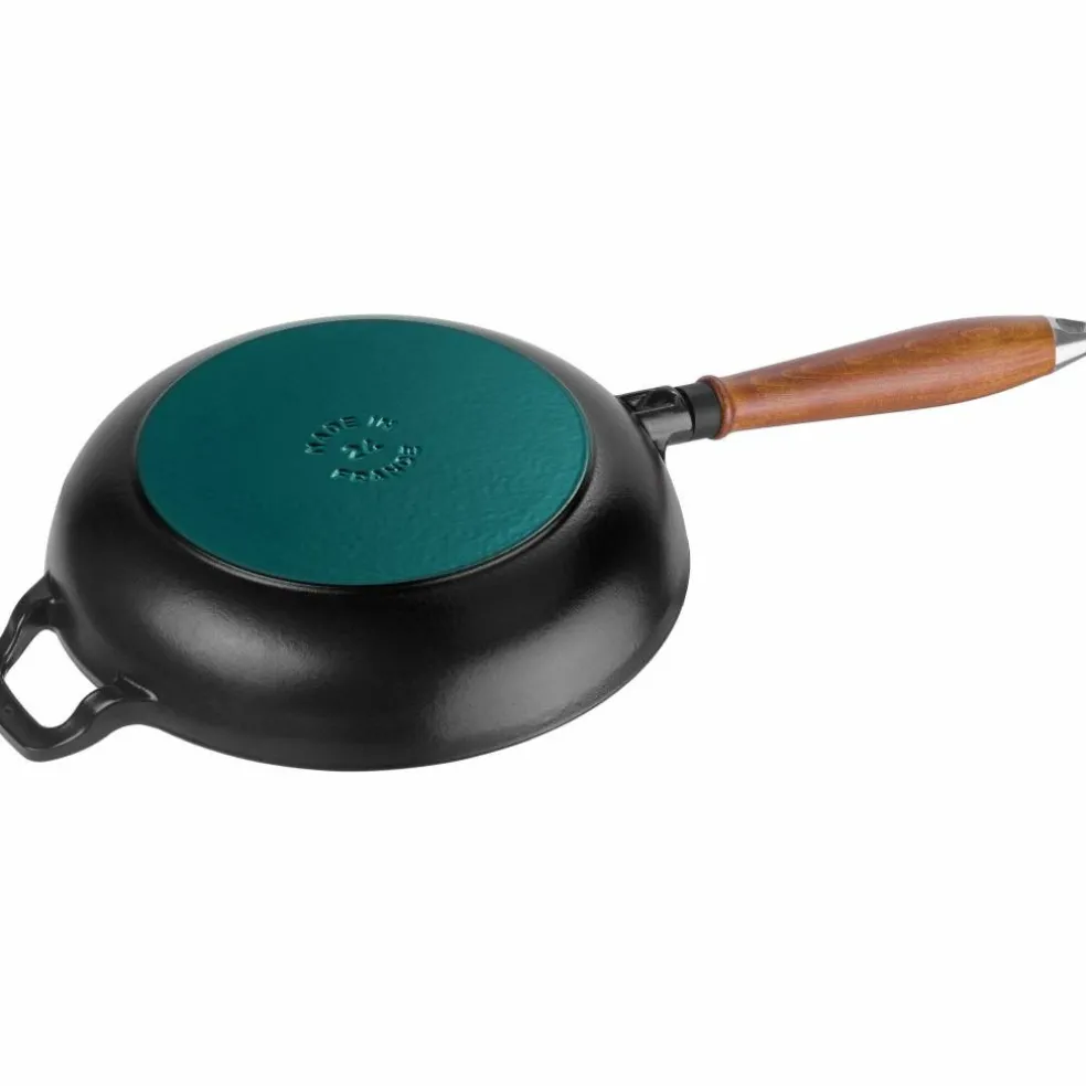 Vintage Stekpanna med trähandtag 28 cm.