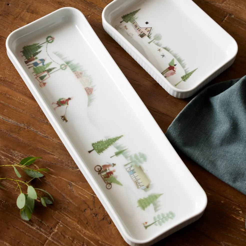 Vinter Plissé Fat rektangulärt, 36x12 cm