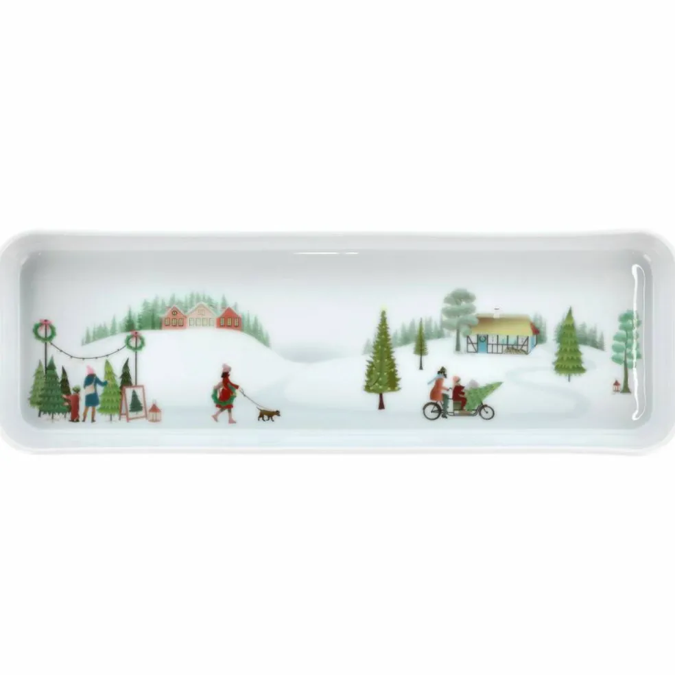 Vinter Plissé Fat rektangulärt, 36x12 cm