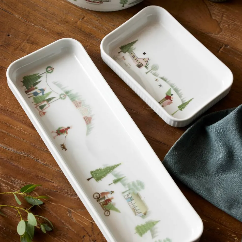 Vinter Plissé Fat rektangulärt, 36x12 cm