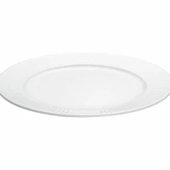 Vit Plissé tallrik, Ø 17 cm.