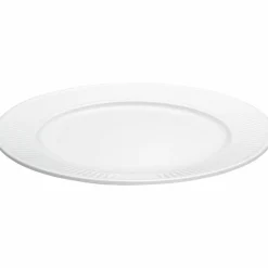 Vit Plissé tallrik, Ø 20 cm.