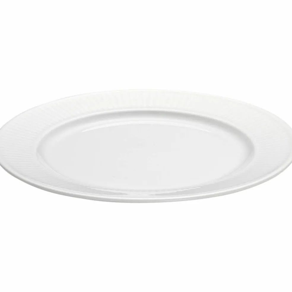 Vit Plissé tallrik, Ø 28 cm.