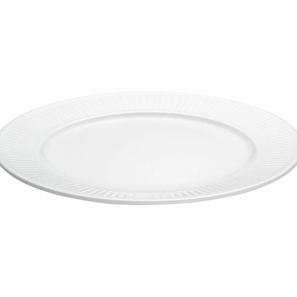 Vit Plissé tallrik, Ø 26 cm.