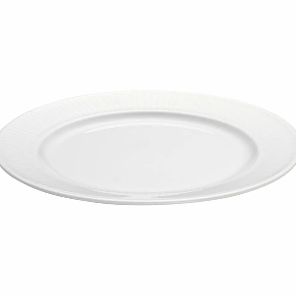 Vit Plissé tallrik, Ø 26 cm.