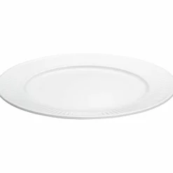 Vit Plissé tallrik, Ø 26 cm.