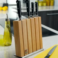 Vulcano knivset med knivblock, rostfri/svart