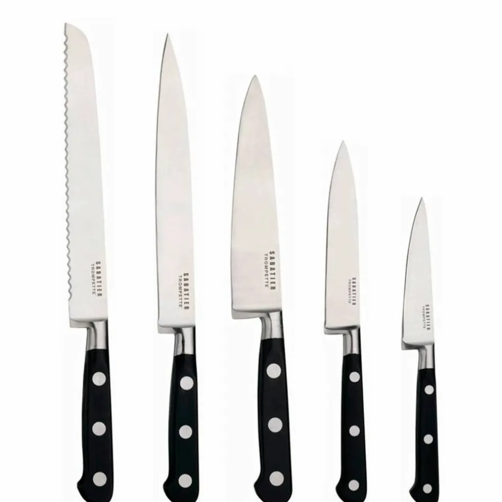 Vulcano knivset med knivblock, rostfri/svart