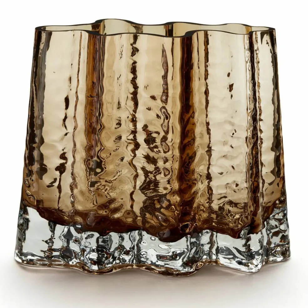 Wide vas, 24 cm, cognac
