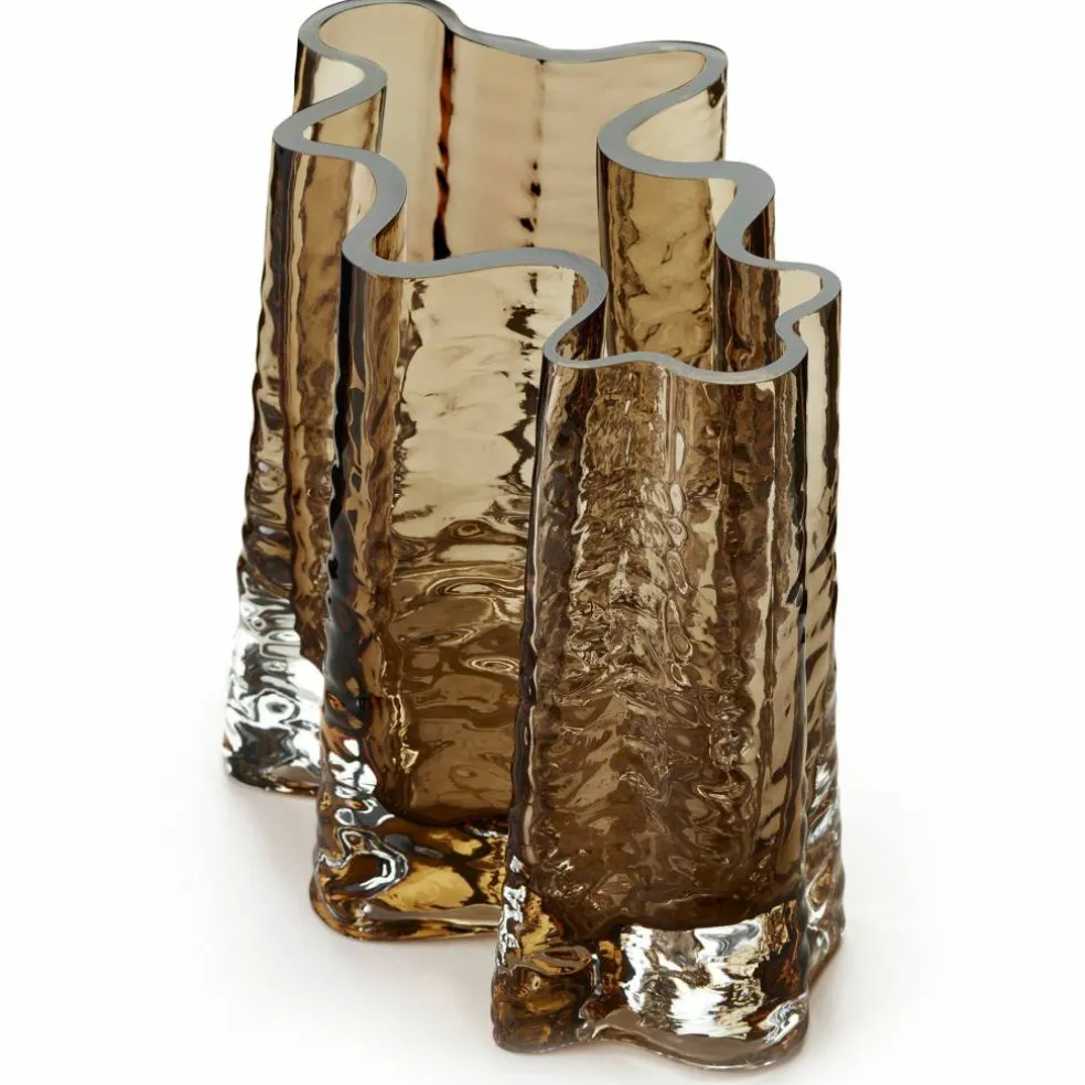 Wide vas, 24 cm, cognac