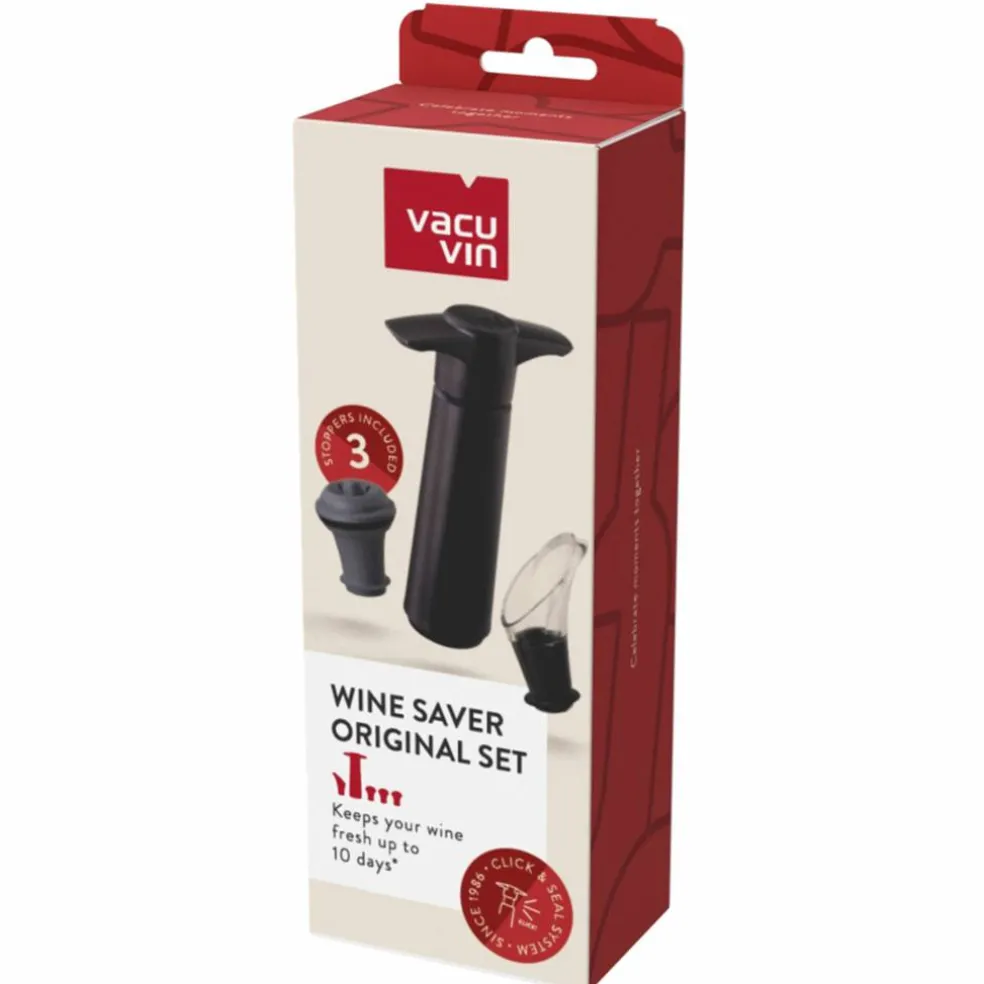 Wine Saver & Server vinpumpset 5 delar, svart