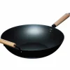Wok 36 cm, förinbränd kolstål