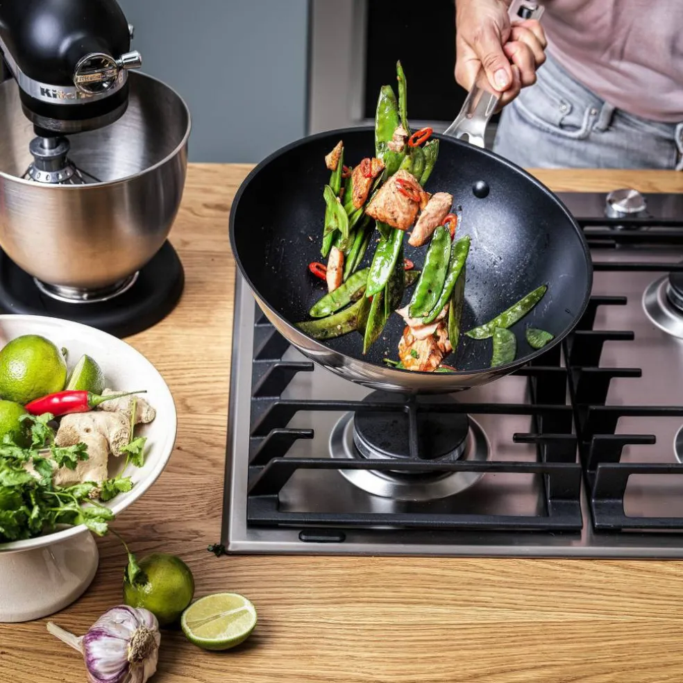 Wok 28 cm, rostfritt stål