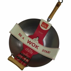 Wok i kolstål 36 cm