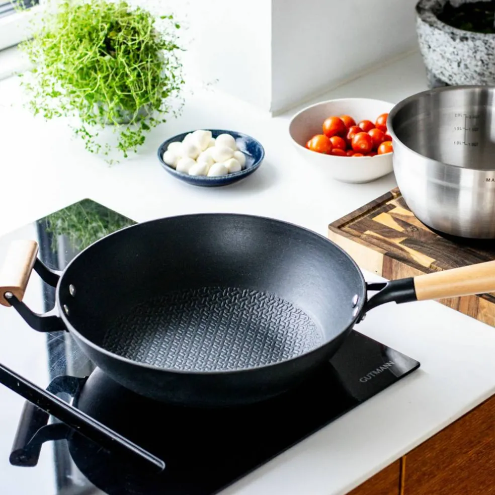 Wok lättviktsgjutjärn 30 cm