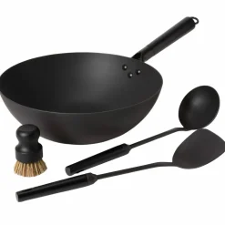 Wok-set i kolstål